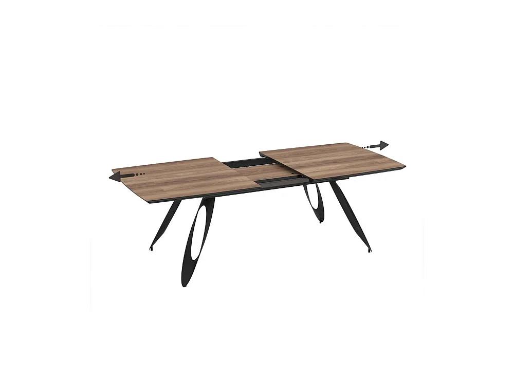 Tavolo allungabile Merkur con gambe in metallo sagomate e piano colore rovere hazar frassino 190x103x76H