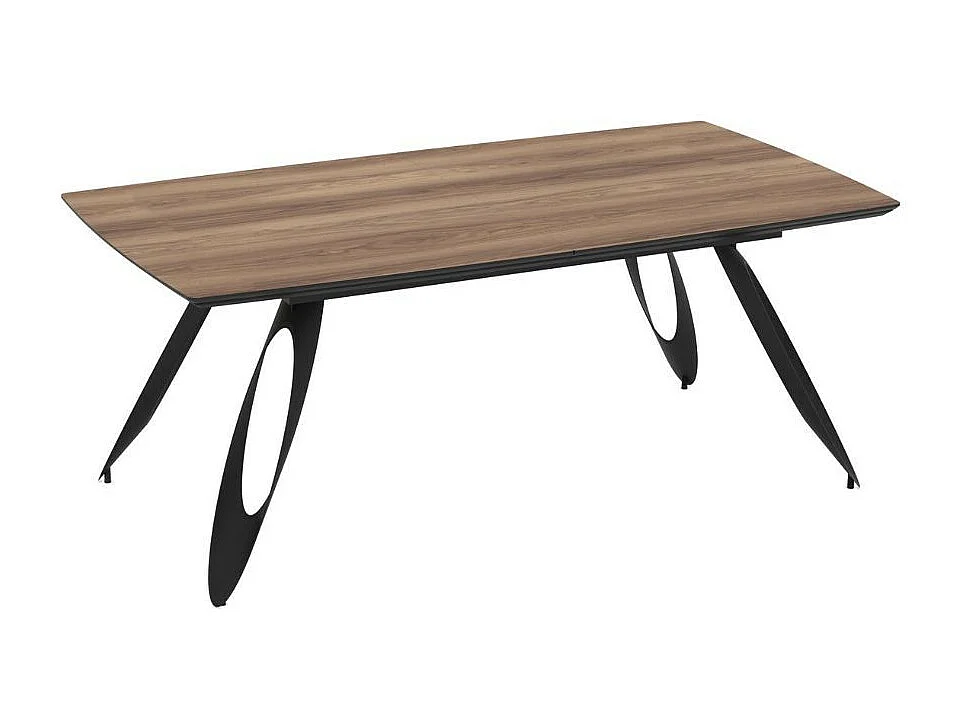 Tavolo allungabile Merkur con gambe in metallo sagomate e piano colore rovere hazar frassino 190x103x76H