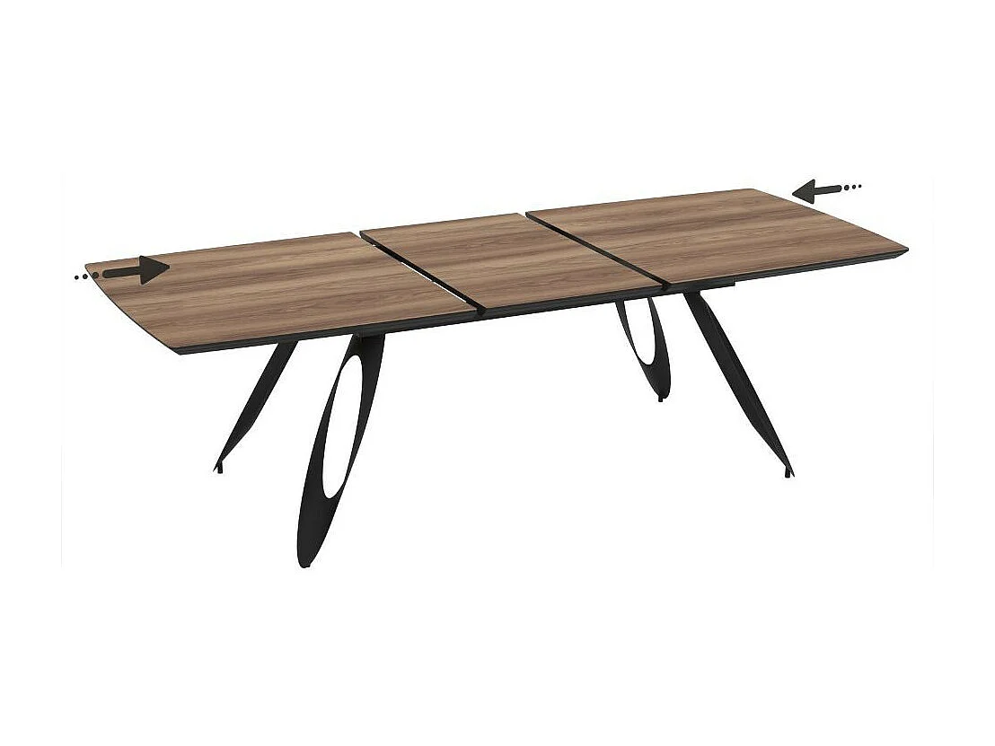 Tavolo allungabile Merkur con gambe in metallo sagomate e piano colore rovere hazar frassino 190x103x76H