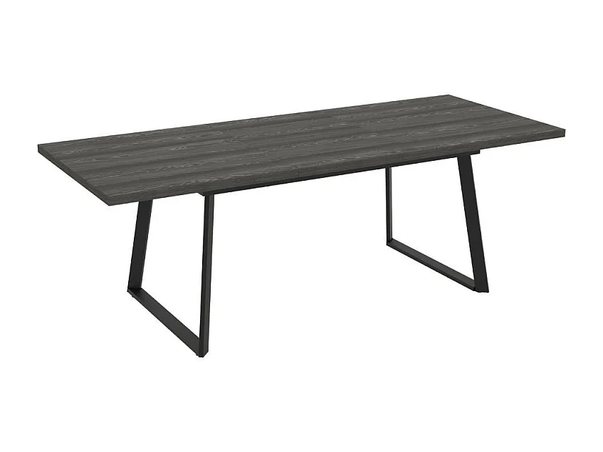 Tavolo allungabile piano larice grigio e gambe in metallo nero Lavinya 170x90x75h
