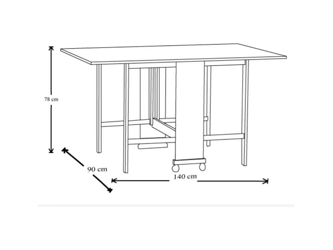 Tavolo Salvaspazio Trio Pieghevole 24x90x78 cm olmo