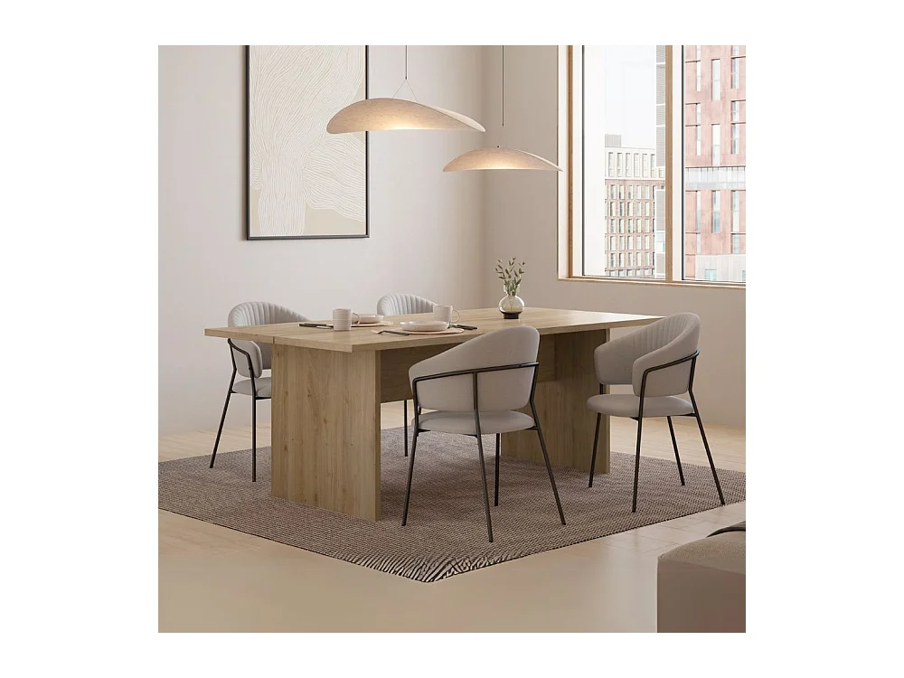 Tavolo rettangolare fisso Loana rovere cadiz 200x100x75H – Eleganza conviviale per ogni occasione