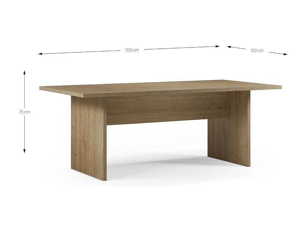 Tavolo rettangolare fisso Loana rovere cadiz 200x100x75H