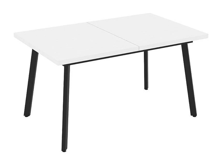 Tavolo allungabile Lini piano bianco frassinato e gambe in metallo nero 138x85x76h