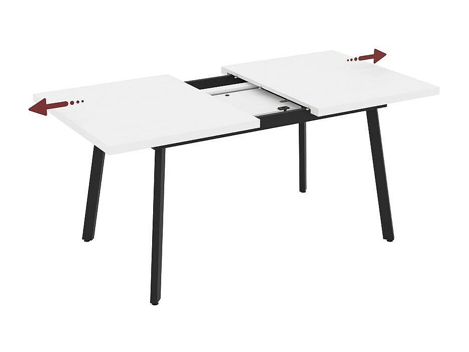 Tavolo allungabile Lini piano bianco frassinato e gambe in metallo nero 138x85x76h