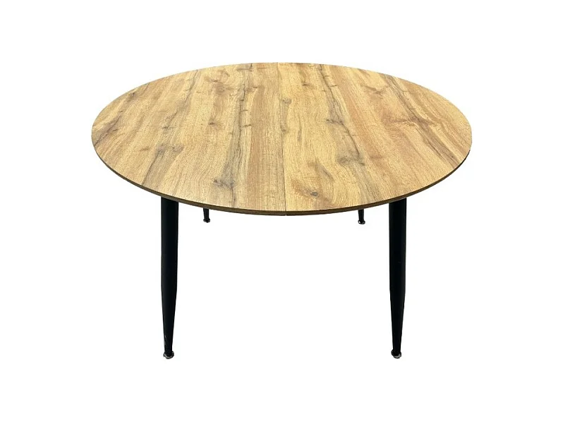 Tavolo rotondo allungabile rovere con gambe nere Cordelia 120x120x75