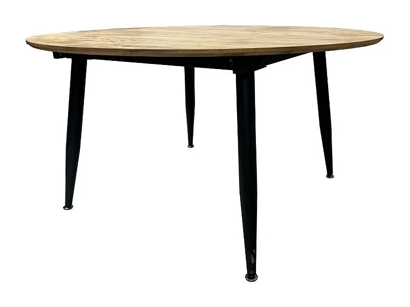 Tavolo rotondo allungabile Cordelia rovere con gambe nere 120x120x75