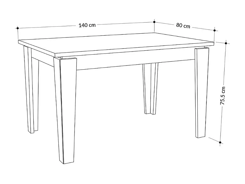 Tavolo allungabile Tolmen 140x80 cm colore antracite