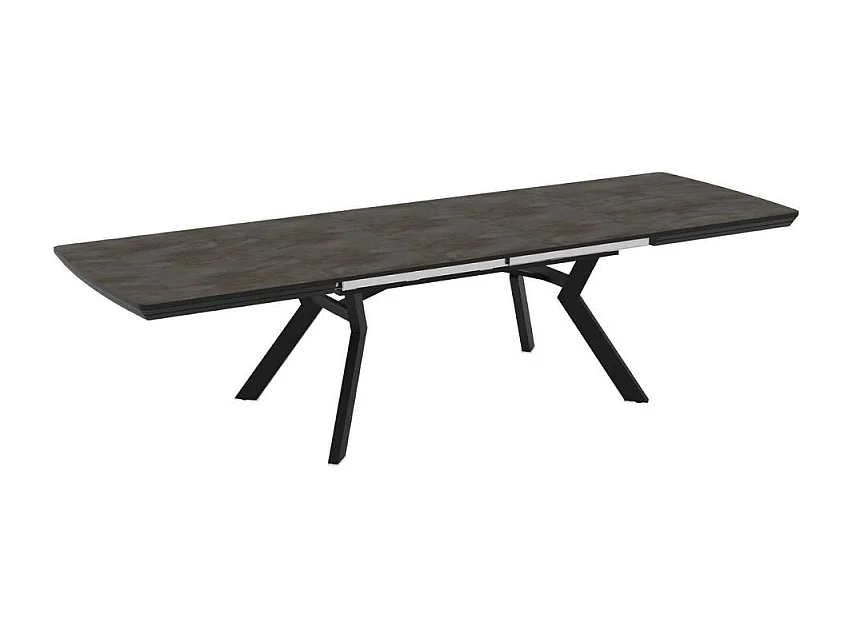 Tavolo allungabile rettangolare Robat piano effetto marmo ardesia opaco e gambe in metallo 160x100x76H