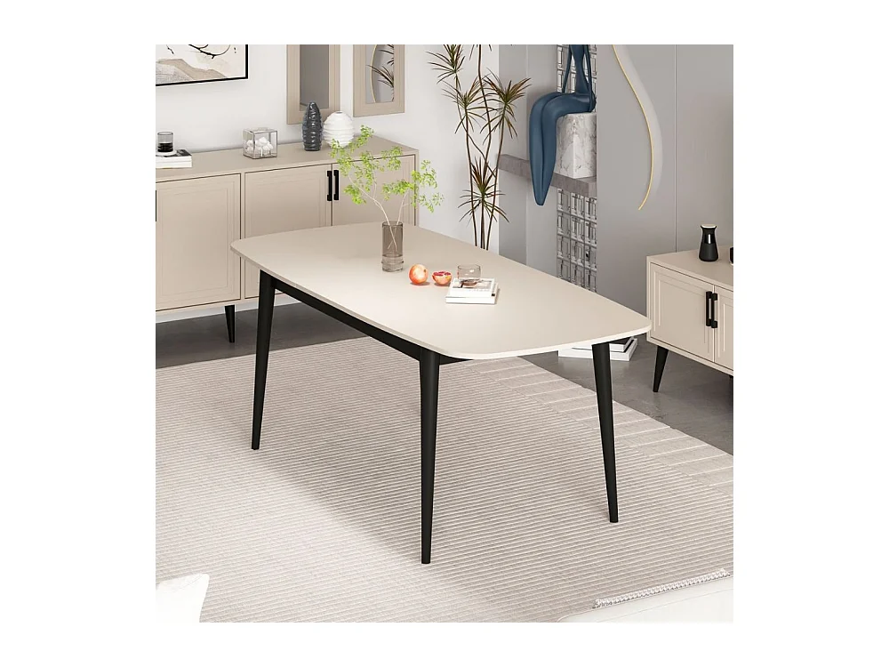 Tavolo allungabile Prime top cashmere e gambe nere 160x90x77H