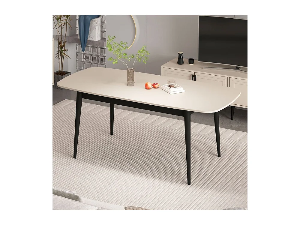 Tavolo allungabile Prime top cashmere e gambe nere 160x90x77H