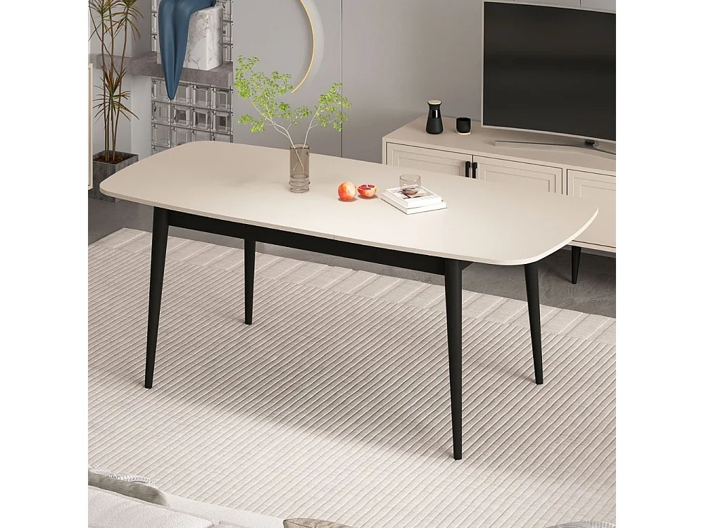 Tavolo allungabile Prime top cashmere e gambe nere 160x90x77H