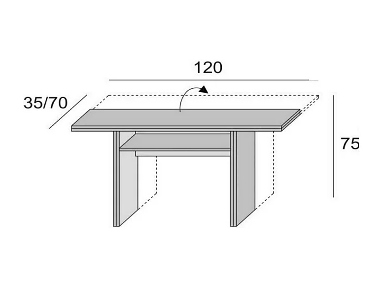 Consolle allungabile Ikebana 120x35 cm colore cemento