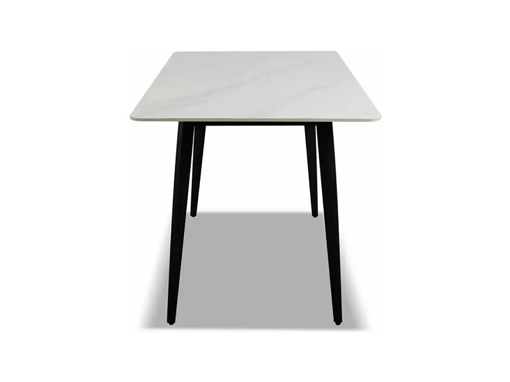 Tavolo rettangolare effetto marmo bianco Brot 120x70x75H