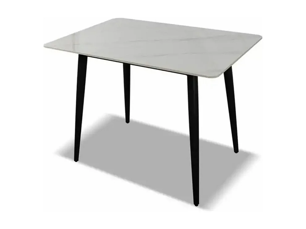 Tavolo rettangolare effetto marmo bianco Brot 120x70x75H