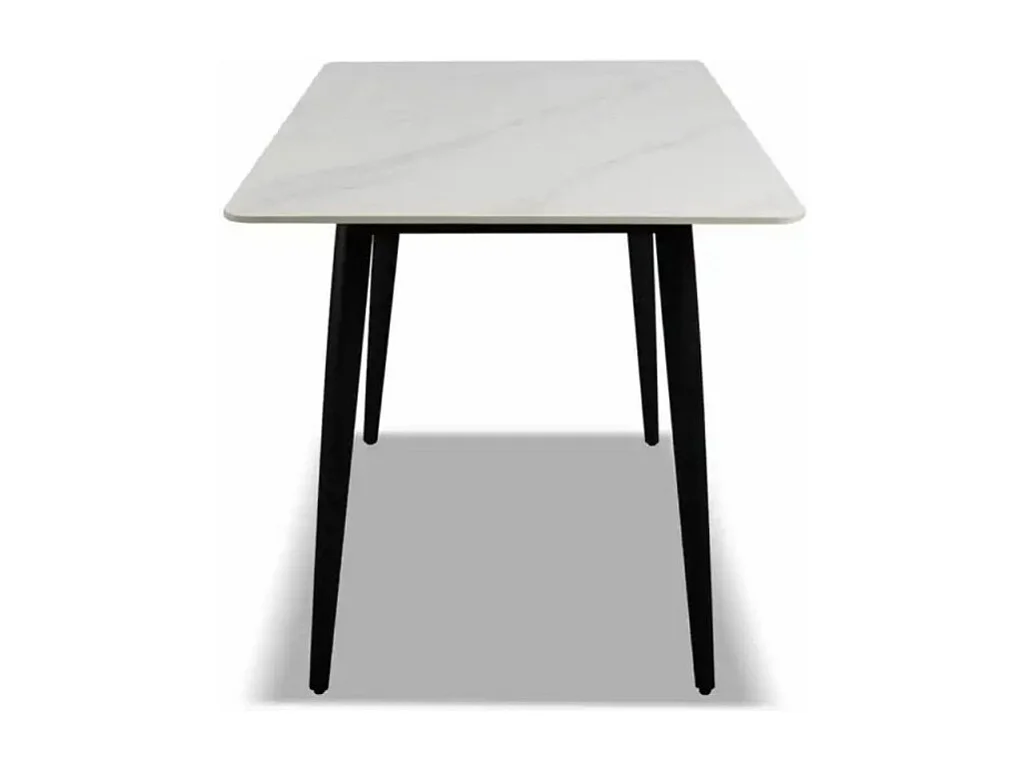 Tavolo rettangolare effetto marmo bianco Brot 120x70x75H