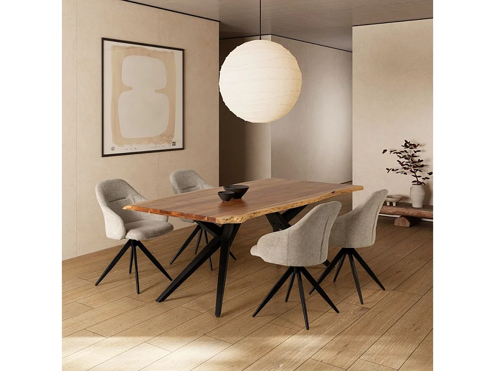 Eetkamertafel Mudri - 200x100x76cm - Bruin