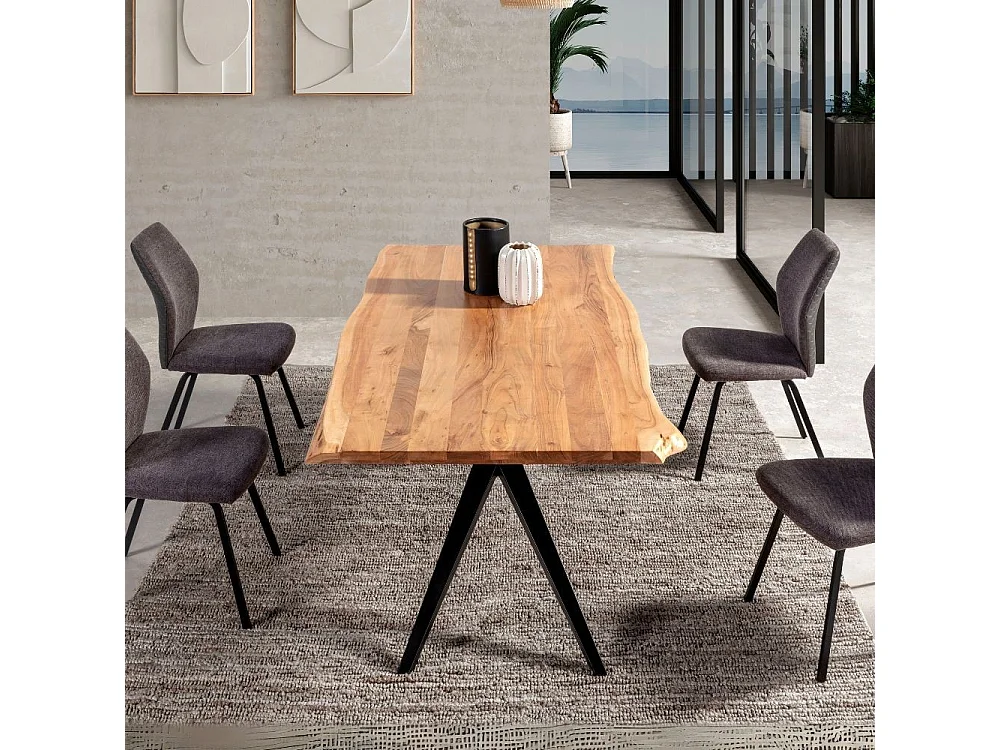 Eetkamertafel Mudri - 200x100x76cm - Bruin