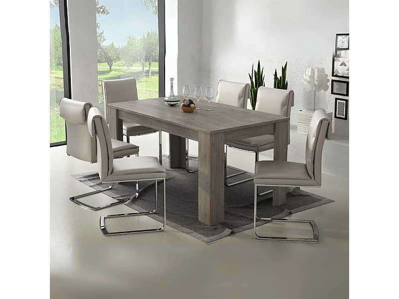 Tavolo rettangolare allungabile colore ancona oak Anthony 160x88x75H stile shabby