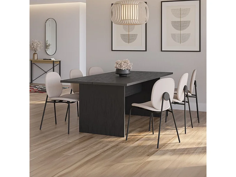 Tavolo rettangolare fisso Loana nero 200x100x75H – Eleganza conviviale per ogni occasione