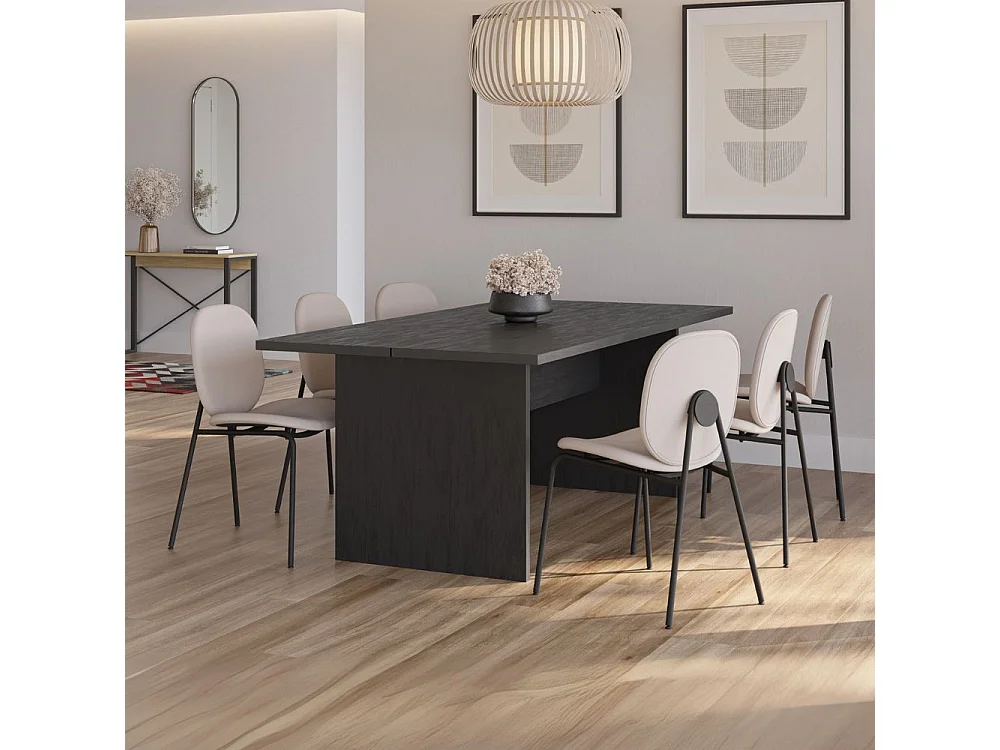 Tavolo rettangolare fisso Loana nero 200x100x75H