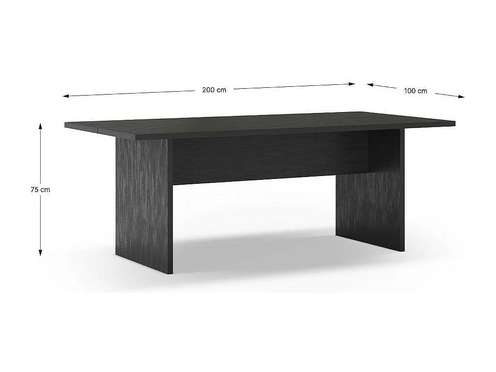 Tavolo rettangolare fisso Loana nero 200x100x75H