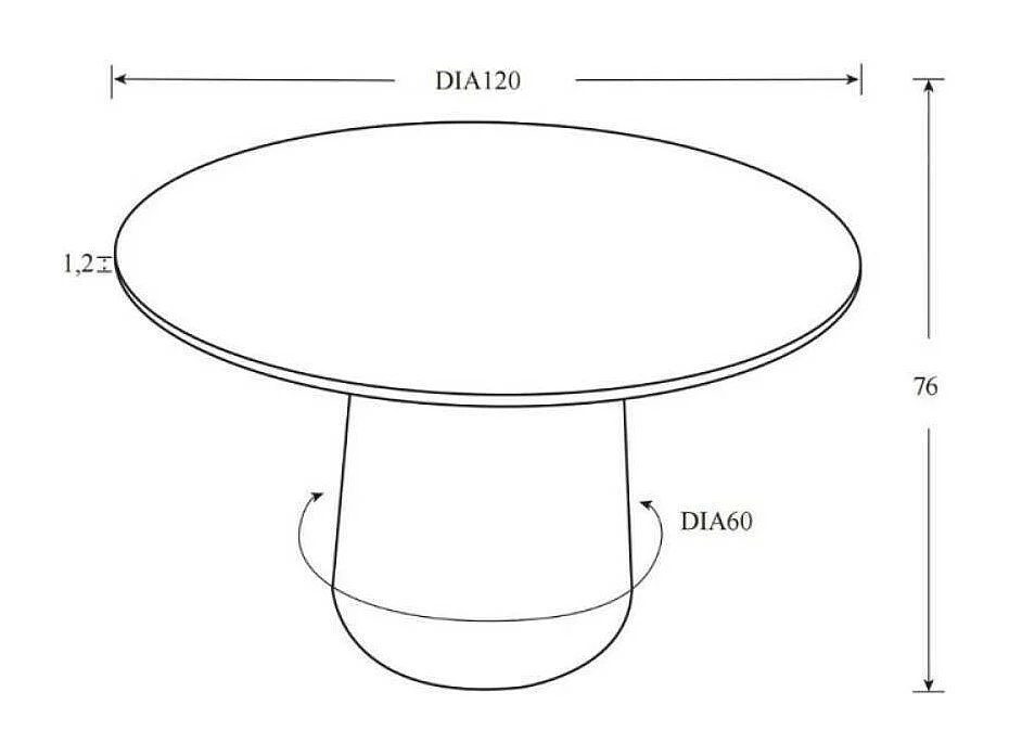Tavolo rotondo Lauren piano ceramica effetto marmo nero oro 120x120x76h