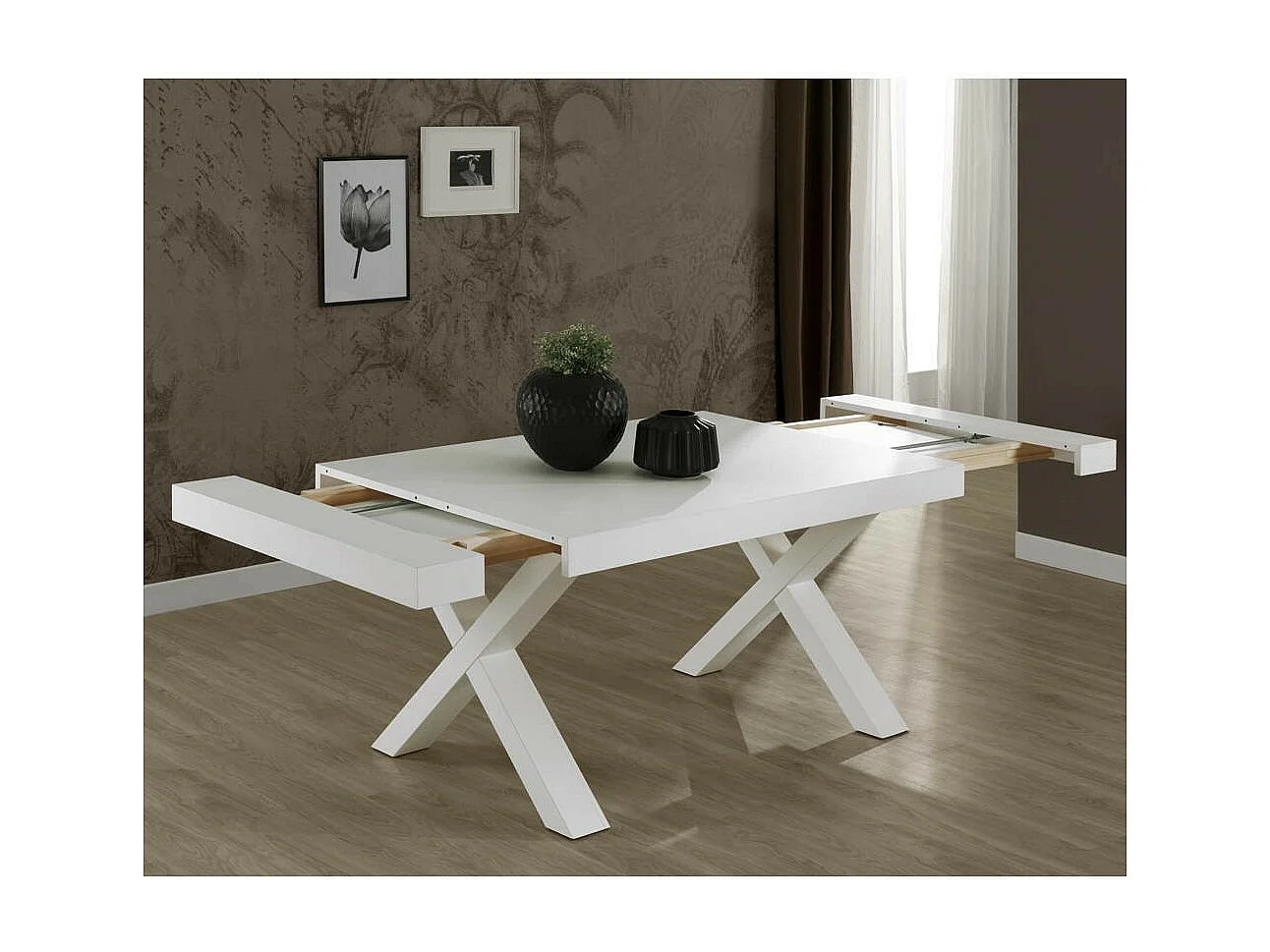 Tavolo allungabile Gondar 180x100 cm. colore bianco larice