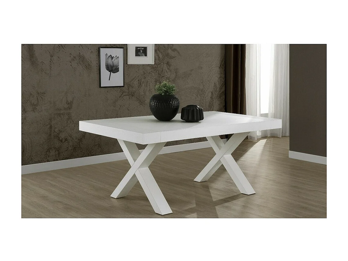Tavolo allungabile Gondar 180x100 cm. colore bianco larice