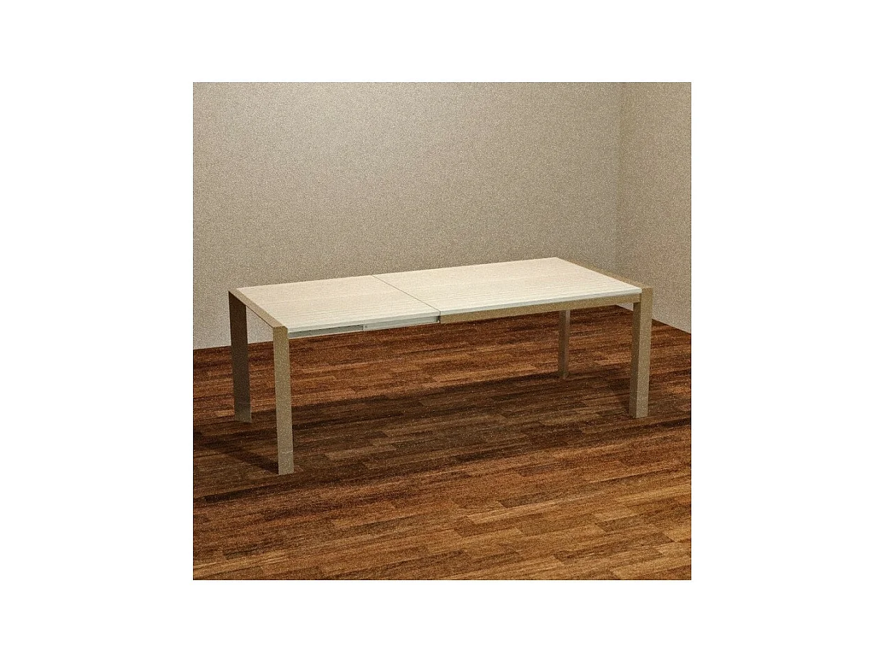 Tavolo allungabile Golia struttura tortora e piano rovere sbiancato 130x80 cm