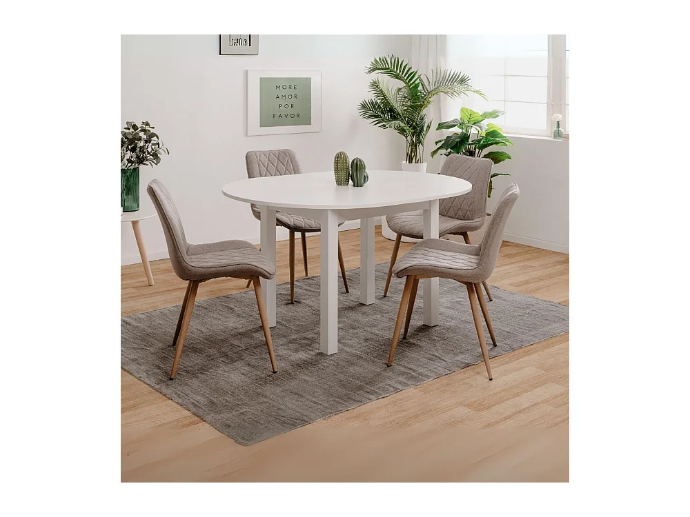 Tavolo rotondo allungabile bianco Coburg 100 100x76x100 cm.