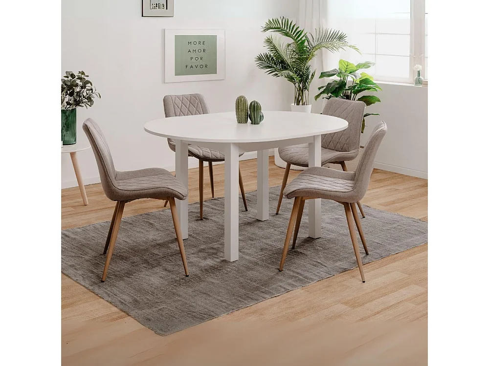 Tavolo rotondo allungabile Coburg 100 100x76x100 cm colore bianco