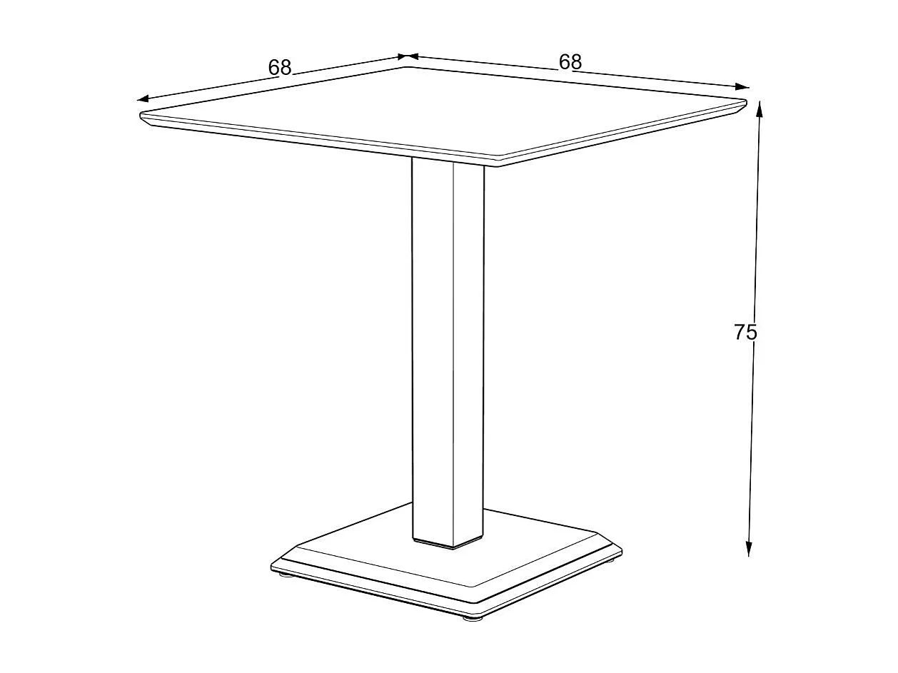 Tavolo Quadrato Carvel ossido: Eleganza e Stile Distintivo per Ogni Spazio 68x68x75H