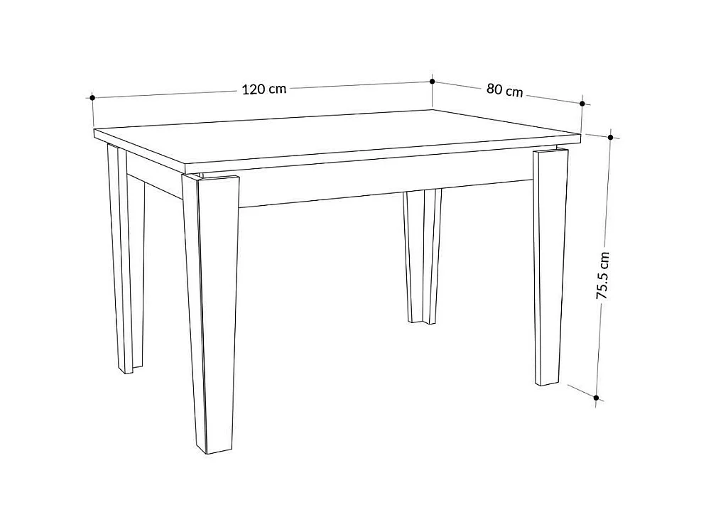 Tavolo allungabile Megaron 120x80 cm colore retro grigio