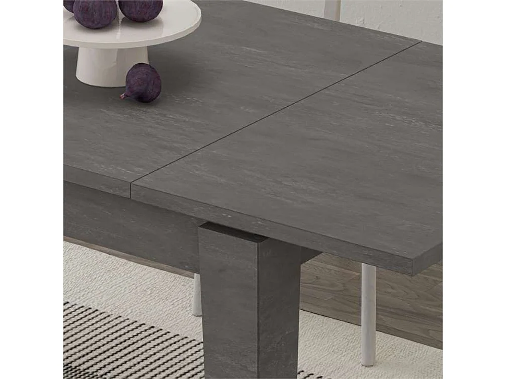 Tavolo allungabile Megaron 120x80 cm colore retro grigio