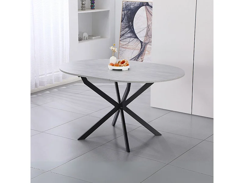 Tavolo rotondo allungabile Rut cemento 100x100x77H – Design moderno e praticità quotidiana