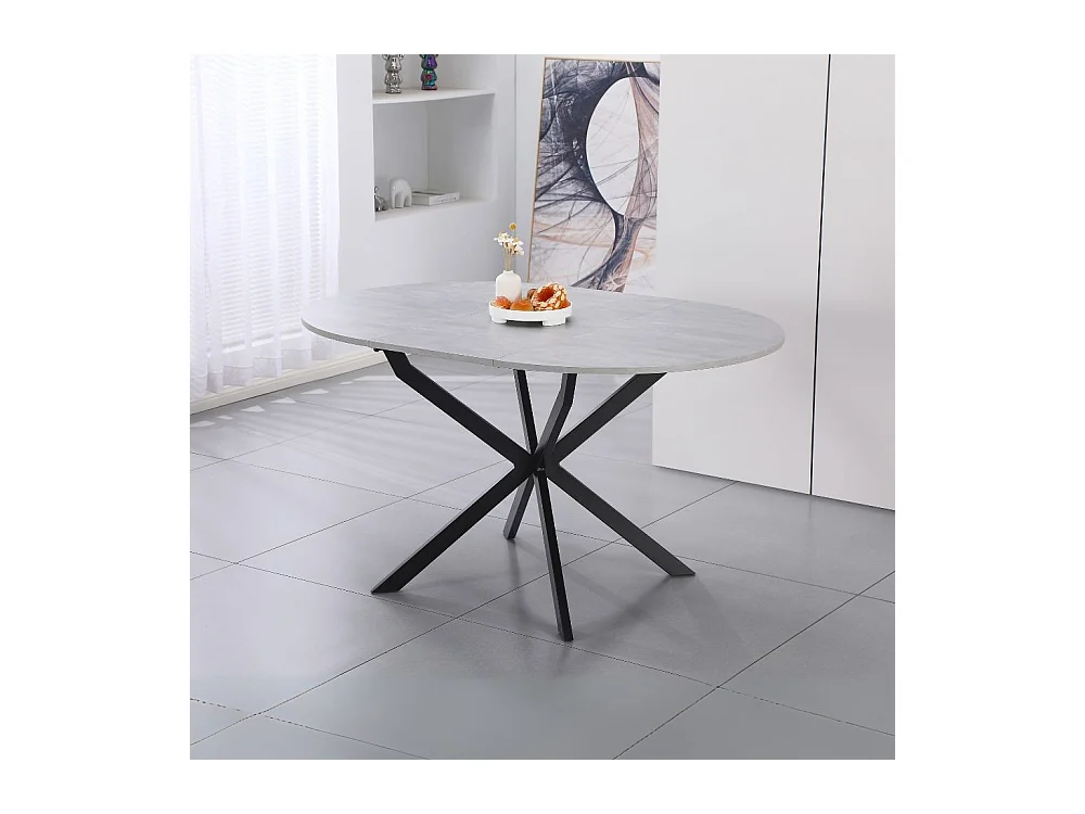 Tavolo rotondo allungabile Rut cemento 100x100x77H – Design moderno e praticità quotidiana