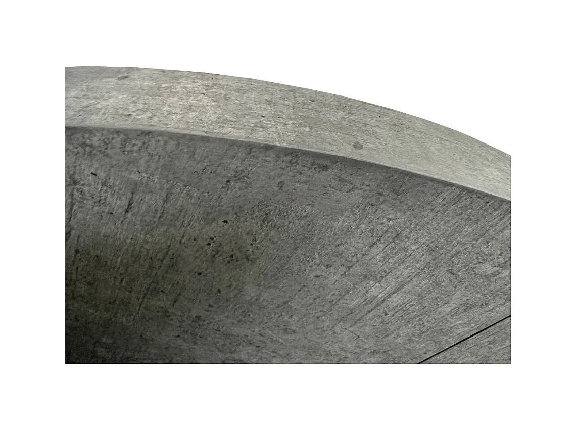 Tavolo rotondo allungabile Raven con piano cemento e gambe shangai nero 120x120x75H