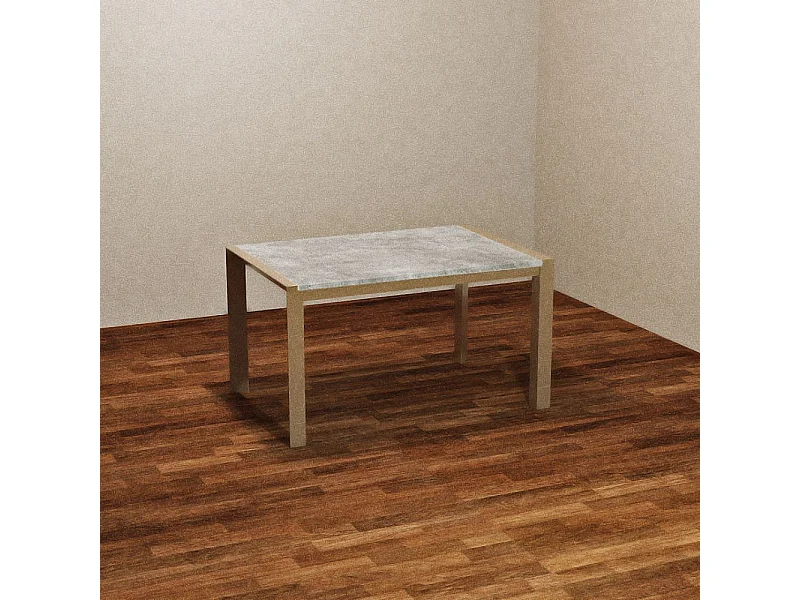 Tavolo allungabile struttura tortora e piano cemento 130x80 cm Golia