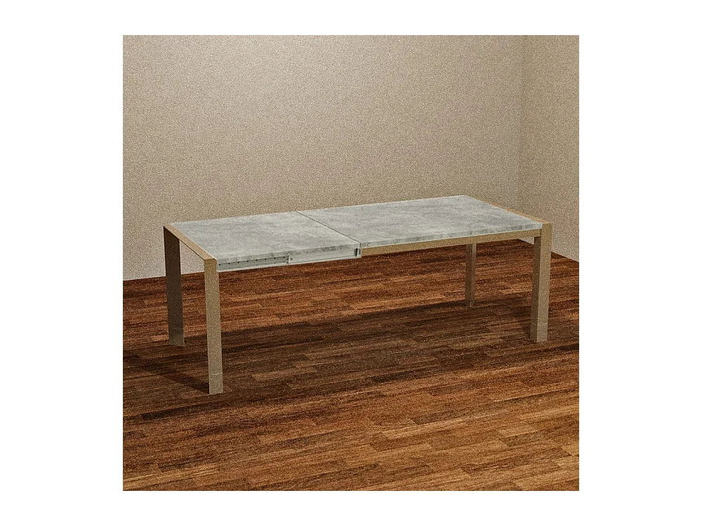 Tavolo allungabile Golia struttura tortora e piano cemento 130x80 cm