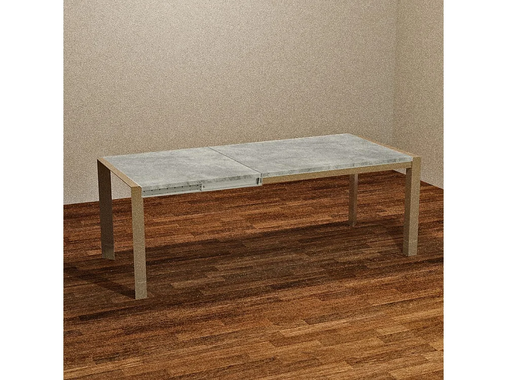 Tavolo allungabile Golia struttura tortora e piano cemento 130x80 cm