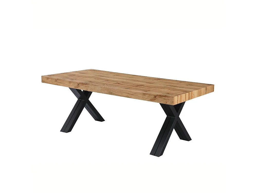 Tavolo allungabile Dava con piano rovere e gambe in metallo nero 200x100x74H