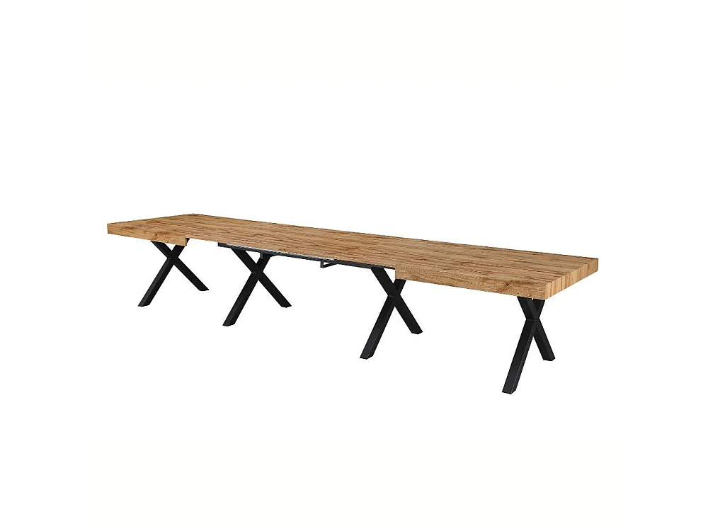 Tavolo allungabile Dava con piano rovere e gambe in metallo nero 200x100x74H