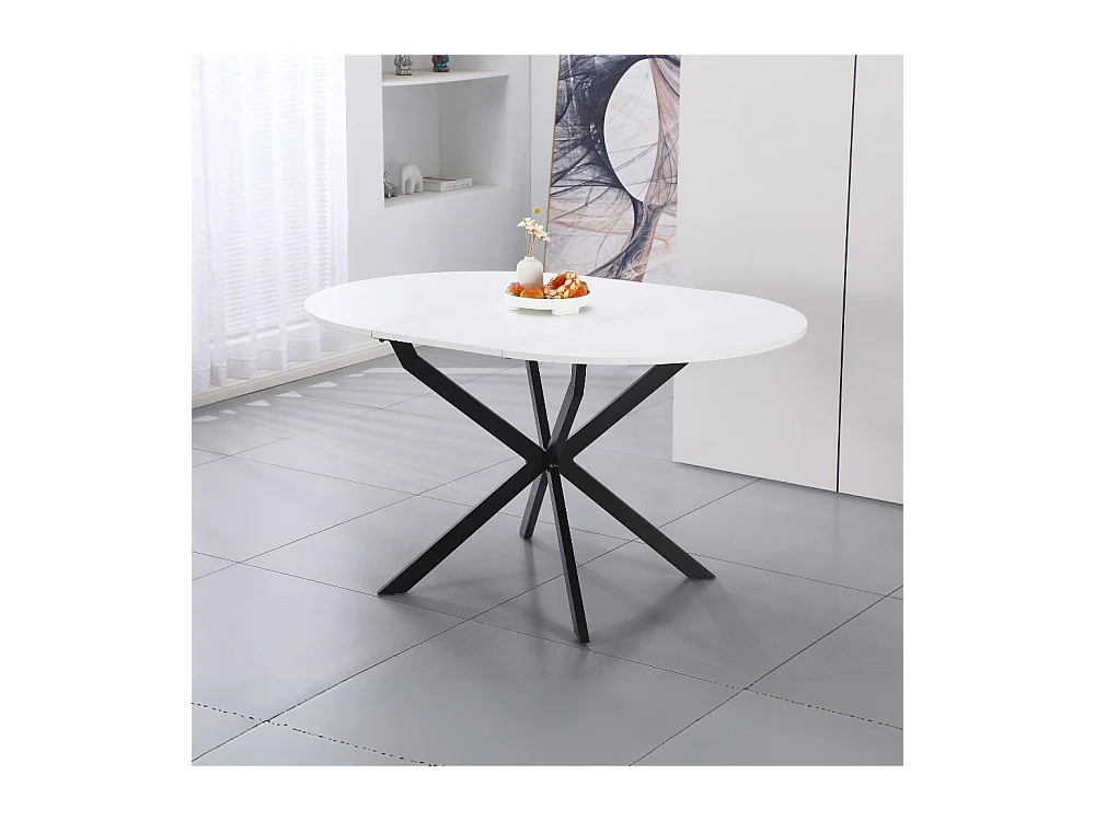 Tavolo rotondo allungabile Rut bianco 100x100x77H – Design moderno e praticità quotidiana