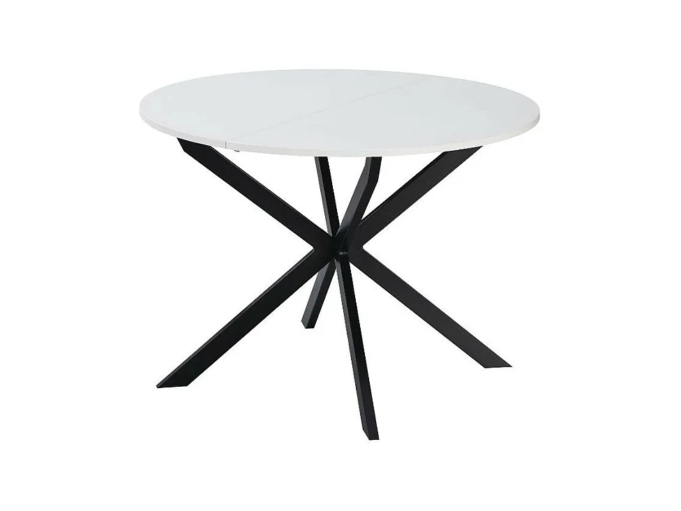 Tavolo rotondo allungabile Rut bianco 100x100x77H – Design moderno e praticità quotidiana