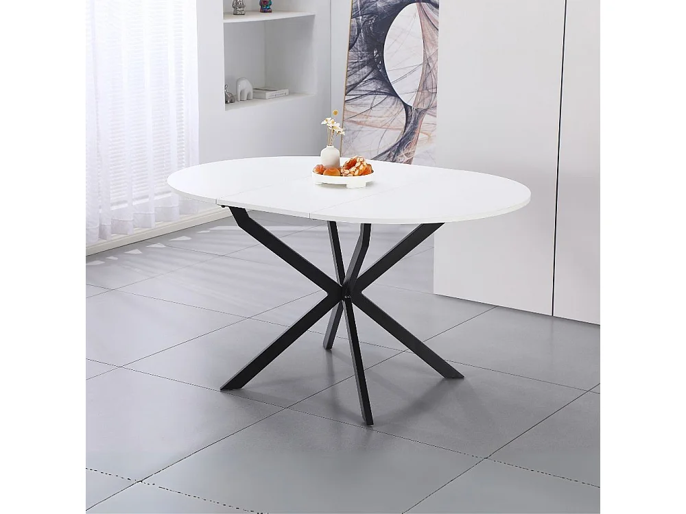 Tavolo rotondo allungabile Rut  100x100x77H colore bianco