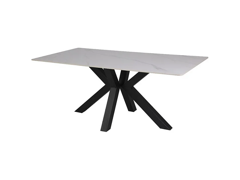 Tavolo Solid piano ceramica effetto marmo bianco lucido 180x90 cm.