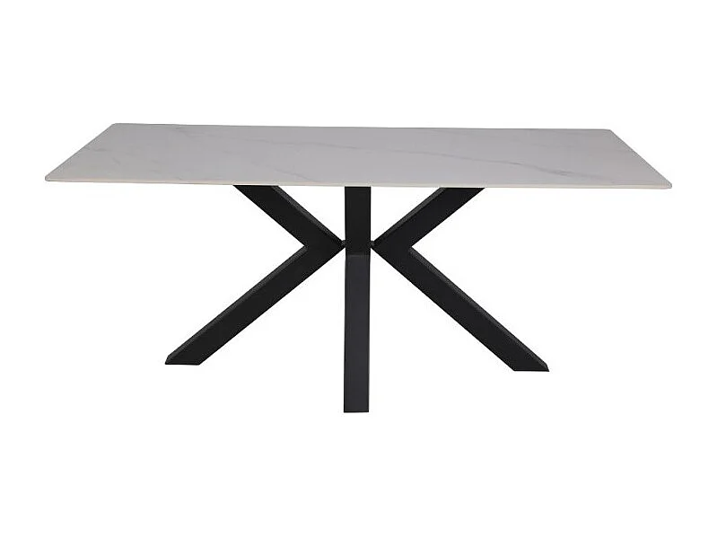 Tavolo Solid piano ceramica effetto marmo bianco lucido 180x90 cm.