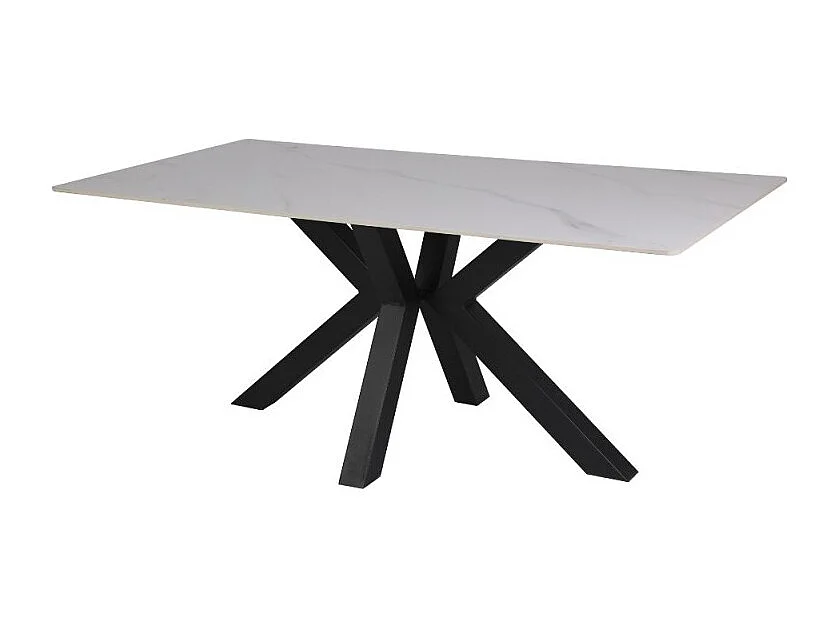 Tavolo Solid piano ceramica effetto marmo bianco lucido 180x90 cm.