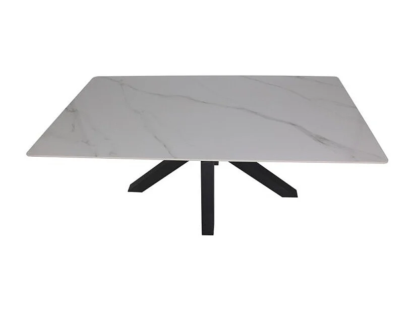 Tavolo Solid piano ceramica effetto marmo bianco lucido 180x90 cm.